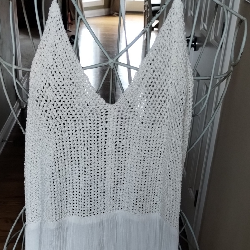 Say What? White Dress with Crochet Detail - Picture 4 of 14